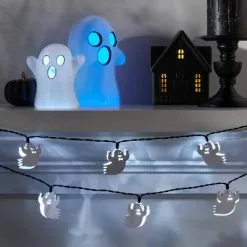Hyde & EEK! Boutique 10ct LED Metal Ghost Halloween String Lights Cool White - Hyde & EEK! Boutique™