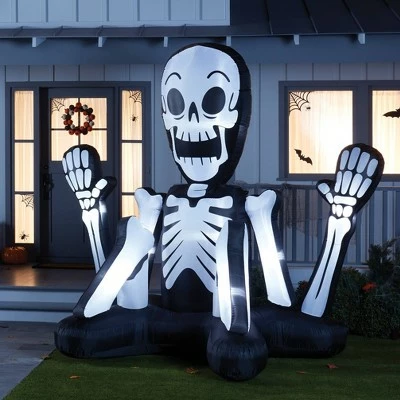 Hyde & EEK! Boutique 8' LED Skeleton Groundbreaker Inflatable Halloween Decoration - Hyde & EEK! Boutique™ 3 Hyde & EEK! Boutique 8' LED Skeleton Groundbreaker Inflatable Halloween Decoration - Hyde & EEK! Boutique™