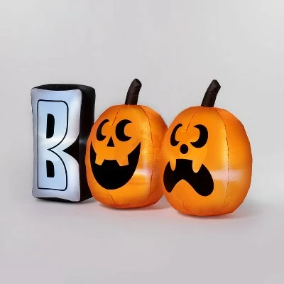 Hyde & EEK! Boutique 6' LED Boo with Pumpkins Inflatable Halloween Decoration - Hyde & EEK! Boutique™ 4 Hyde & EEK! Boutique 6' LED Boo with Pumpkins Inflatable Halloween Decoration - Hyde & EEK! Boutique™ - Image 2