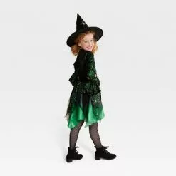 Kids' Glow in the Dark Spider Witch Halloween Costume Dress with Hat - Hyde & EEK! Boutique™