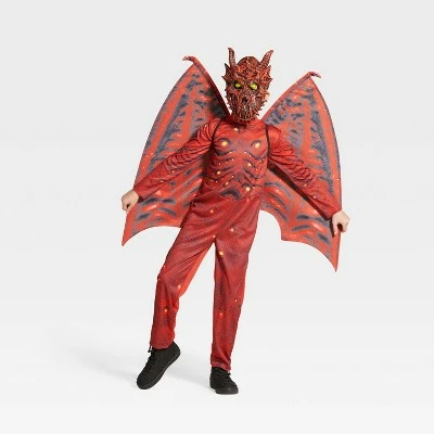 Kids' Light Up Red Dragon Halloween Costume Jumpsuit with Mask and Wings - Hyde & EEK! Boutique™ 7 Kids' Light Up Red Dragon Halloween Costume Jumpsuit with Mask and Wings - Hyde & EEK! Boutique™ - Image 5