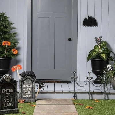 Hyde & EEK! Boutique 3' Bats Fence with Chains Halloween Decorative Yard Stakes - Hyde & EEK! Boutique™ 3 Hyde & EEK! Boutique 3' Bats Fence with Chains Halloween Decorative Yard Stakes - Hyde & EEK! Boutique™