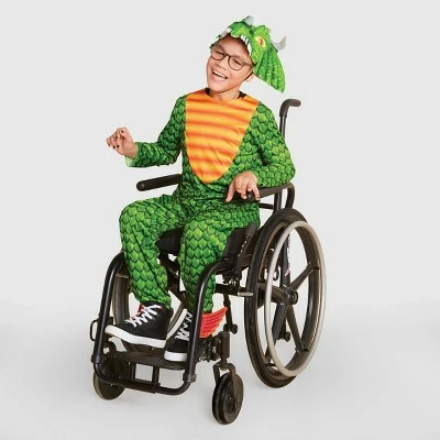 Kids' Adaptive Dragon Halloween Costume Jumpsuit with Headpiece - Hyde & EEK! Boutique™ 7 Kids' Adaptive Dragon Halloween Costume Jumpsuit with Headpiece - Hyde & EEK! Boutique™ - Image 5