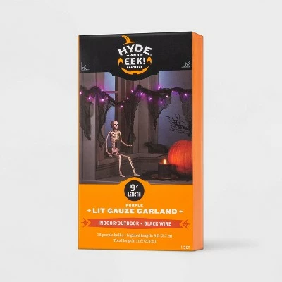 Hyde & EEK! Boutique 9' Incandescent Gauze Garland Halloween Purple String Lights - Hyde & EEK! Boutique™ 3 Hyde & EEK! Boutique 9' Incandescent Gauze Garland Halloween Purple String Lights - Hyde & EEK! Boutique™