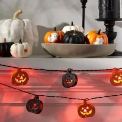 Hyde & EEK! Boutique 10ct LED Wood Pumpkin Halloween String Lights - Hyde & EEK! Boutique™