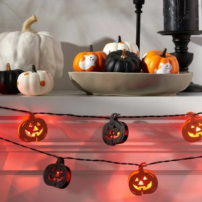 Hyde & EEK! Boutique 10ct LED Wood Pumpkin Halloween String Lights - Hyde & EEK! Boutique™ 3 Hyde & EEK! Boutique 10ct LED Wood Pumpkin Halloween String Lights - Hyde & EEK! Boutique™