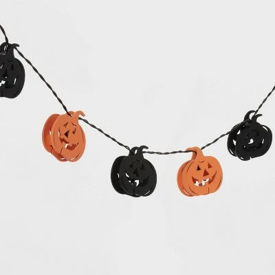 Hyde & EEK! Boutique 10ct LED Wood Pumpkin Halloween String Lights - Hyde & EEK! Boutique™ 4 Hyde & EEK! Boutique 10ct LED Wood Pumpkin Halloween String Lights - Hyde & EEK! Boutique™ - Image 2
