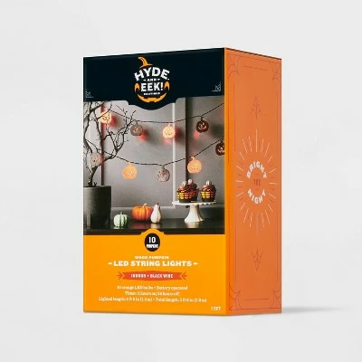 Hyde & EEK! Boutique 10ct LED Wood Pumpkin Halloween String Lights - Hyde & EEK! Boutique™ 5 Hyde & EEK! Boutique 10ct LED Wood Pumpkin Halloween String Lights - Hyde & EEK! Boutique™ - Image 3