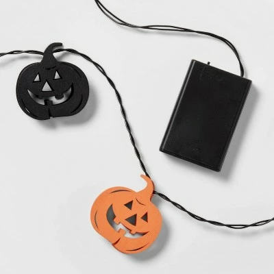 Hyde & EEK! Boutique 10ct LED Wood Pumpkin Halloween String Lights - Hyde & EEK! Boutique™ 6 Hyde & EEK! Boutique 10ct LED Wood Pumpkin Halloween String Lights - Hyde & EEK! Boutique™ - Image 4