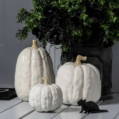 Hyde & EEK! Boutique Falloween Small Sheltered Porch Pumpkin White Halloween Decorative Sculpture - Hyde & EEK! Boutique™ 3 Hyde & EEK! Boutique Falloween Small Sheltered Porch Pumpkin White Halloween Decorative Sculpture - Hyde & EEK! Boutique™