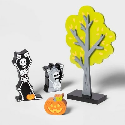 Hyde & EEK! Boutique 4pc Mini Mantel Wood Accessory Dancing Skeletons Halloween Decorative Prop - Hyde & EEK! Boutique™ 4 Hyde & EEK! Boutique 4pc Mini Mantel Wood Accessory Dancing Skeletons Halloween Decorative Prop - Hyde & EEK! Boutique™ - Image 2