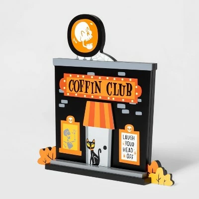 Hyde & EEK! Boutique 10" Mantel Wood House Coffin Club Halloween Decorative Prop - Hyde & EEK! Boutique™ 4 Hyde & EEK! Boutique 10" Mantel Wood House Coffin Club Halloween Decorative Prop - Hyde & EEK! Boutique™ - Image 2