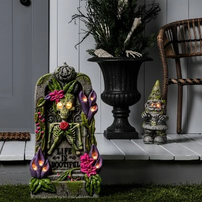 Hyde & EEK! Boutique Light Up Life is Bootiful Skeleton and Plants Tombstone Halloween Decorative Prop - Hyde & EEK! Boutique™ 3 Hyde & EEK! Boutique Light Up Life is Bootiful Skeleton and Plants Tombstone Halloween Decorative Prop - Hyde & EEK! Boutique™