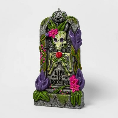 Hyde & EEK! Boutique Light Up Life is Bootiful Skeleton and Plants Tombstone Halloween Decorative Prop - Hyde & EEK! Boutique™ 4 Hyde & EEK! Boutique Light Up Life is Bootiful Skeleton and Plants Tombstone Halloween Decorative Prop - Hyde & EEK! Boutique™ - Image 2