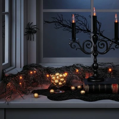 Hyde & EEK! Boutique 6' LED Black Glitter Garland Orange Halloween String Lights with Timer - Hyde & EEK! Boutique™ 3 Hyde & EEK! Boutique 6' LED Black Glitter Garland Orange Halloween String Lights with Timer - Hyde & EEK! Boutique™