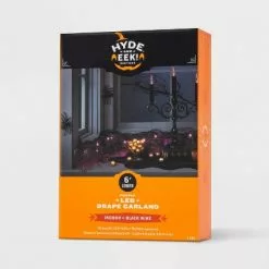 Hyde & EEK! Boutique 6' LED Black Glitter Garland Purple Halloween String Lights with Timer - Hyde & EEK! Boutique™