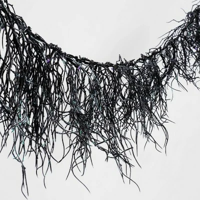 Hyde & EEK! Boutique 6' LED Black Glitter Garland Purple Halloween String Lights with Timer - Hyde & EEK! Boutique™ 5 Hyde & EEK! Boutique 6' LED Black Glitter Garland Purple Halloween String Lights with Timer - Hyde & EEK! Boutique™ - Image 3
