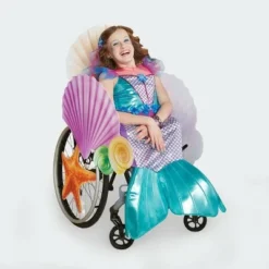 Hyde & EEK! Boutique Kids' Adaptive Mermaid Halloween Costume Wheelchair Cover with Hairpiece - Hyde & EEK! Boutique™