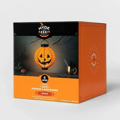 Hyde & EEK! Boutique Paper Lantern with Pumpkin Design Cool White LED Bulbs Halloween Party Decoration - Hyde & EEK! Boutique™ 5 Hyde & EEK! Boutique Paper Lantern with Pumpkin Design Cool White LED Bulbs Halloween Party Decoration - Hyde & EEK! Boutique™ - Image 3
