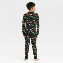 Kids' Halloween Dino Skeleton Matching Family Pajama Set - Hyde & EEK! Boutique™ Black