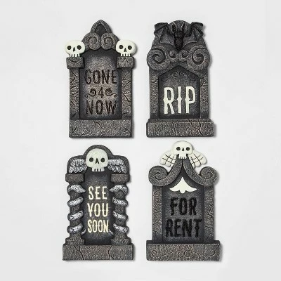 Hyde & EEK! Boutique 4pk Foam Gray and White Tombstone Halloween Decorative Prop - Hyde & EEK! Boutique™ 4 Hyde & EEK! Boutique 4pk Foam Gray and White Tombstone Halloween Decorative Prop - Hyde & EEK! Boutique™ - Image 2