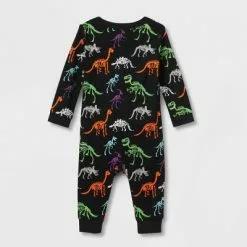 Baby Halloween Dino Skeletons Matching Family Pajama - Hyde & EEK! Boutiqueâ„¢ Black