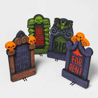 Hyde & EEK! Boutique 18" 4pk Foam Tombstone Halloween Decorative Prop - Hyde & EEK! Boutique™ 4 Hyde & EEK! Boutique 18" 4pk Foam Tombstone Halloween Decorative Prop - Hyde & EEK! Boutique™ - Image 2