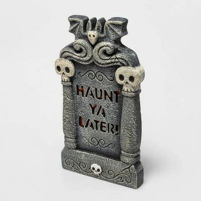 Hyde & EEK! Boutique Light Up "Haunt Ya Later" Foam Tombstone Halloween Decorative Prop - Hyde & EEK! Boutique™ 4 Hyde & EEK! Boutique Light Up "Haunt Ya Later" Foam Tombstone Halloween Decorative Prop - Hyde & EEK! Boutique™ - Image 2