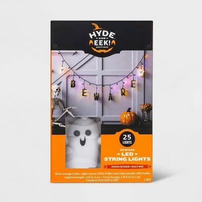 Hyde & EEK! Boutique 25ct LED "Beware" Halloween String Lights Orange/Purple - Hyde & EEK! Boutique™ 4 Hyde & EEK! Boutique 25ct LED "Beware" Halloween String Lights Orange/Purple - Hyde & EEK! Boutique™ - Image 2