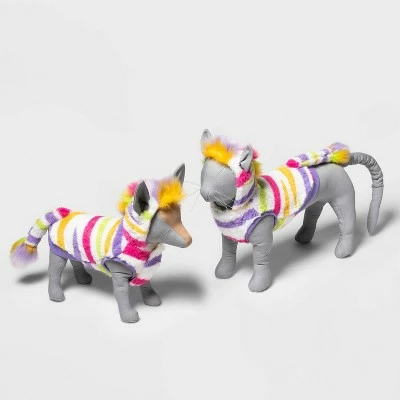90's Colorful Zebra Hoodie Dog and Cat Costume - Hyde & EEK! Boutique™ 6 90's Colorful Zebra Hoodie Dog and Cat Costume - Hyde & EEK! Boutique™ - Image 4