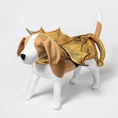 Gold Metallic Dragon Dog and Cat Costume - Hyde & EEK! Boutique™ 5 Gold Metallic Dragon Dog and Cat Costume - Hyde & EEK! Boutique™ - Image 3
