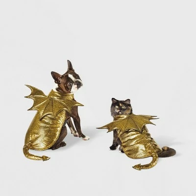 Gold Metallic Dragon Dog and Cat Costume - Hyde & EEK! Boutique™ 6 Gold Metallic Dragon Dog and Cat Costume - Hyde & EEK! Boutique™ - Image 4