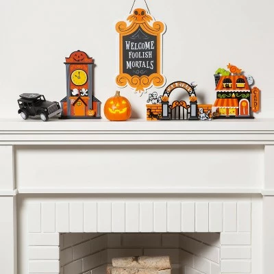 Hyde & EEK! Boutique Mini Mantel Wood Cemetery Halloween Decorative Prop - Hyde & EEK! Boutique™ 3 Hyde & EEK! Boutique Mini Mantel Wood Cemetery Halloween Decorative Prop - Hyde & EEK! Boutique™